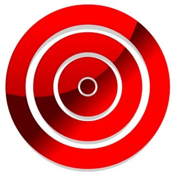 Red target vector icon. Precision, efficiency, effectiveness. Stock Illustration