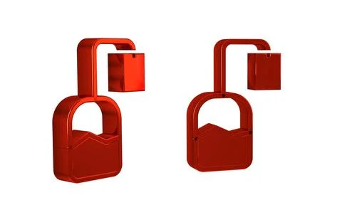 Red Tea bag icon isolated on transparent background. Stock Illustration