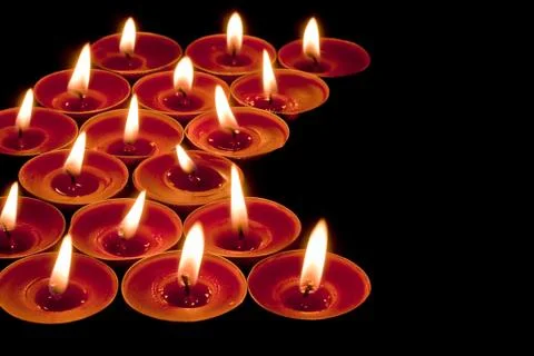 Red tea lights Stock Photos