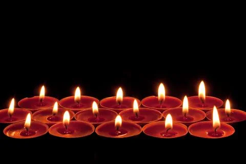 Red tea lights Stock Photos