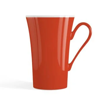Red tea or coffee cup or mug isolated on white background vector illustration Stock Illustration