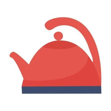 Red teakettle isolated on white background イラスト素材