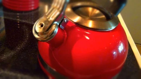 Red Teapot Stock Footage 88629261