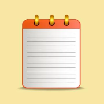 Red tear-off notepad on the rings with lines Stock Illustration