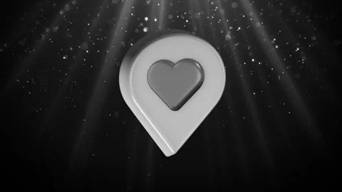 Red teardrop pin with heart Loop Stock Footage 308225455