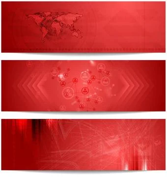 Red tech abstract banners Red tech abstract vector banners Copyright: xZoo... Stock Photos