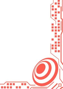 Red tech background design with blank space Illustrazione stock