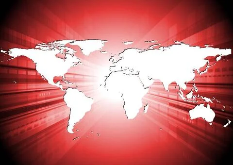 Red tech background with world map Red tech background with world map Copy... Stock Photos