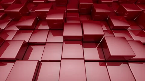 Red tech cube world Stock Footage 232050308