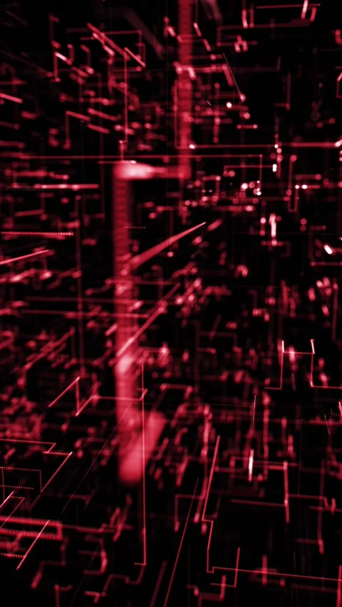 Red Tech Grid Video stock 311132169