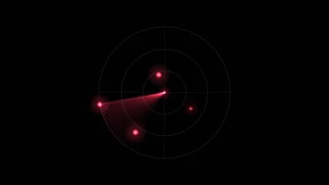 Red Tech Radar Loading Screen Seamless Loop Video stock 342263413