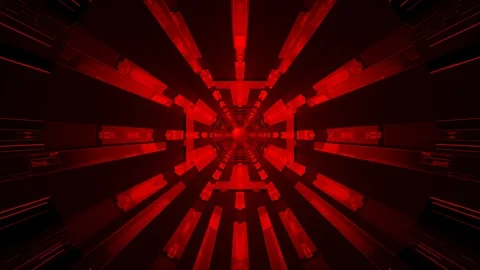 Red Tech Tunnel Stock Footage 94772616