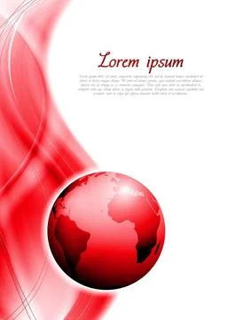 Red tech waves background with globe. Vector design eps 10 Red tech waves ... Stock Photos