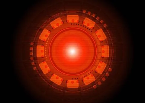 Red technical background with circles and squares Red technical background... Foto stock