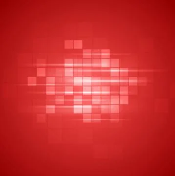 Red technical squares background Stock Illustration