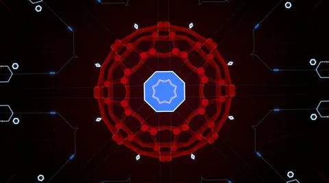 Red technological design for security background. Illustrazione stock