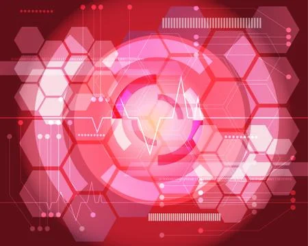 Red technology background design vector. Stock Illustration