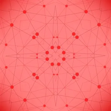 Red Technology Background with Particles Illustrazione stock