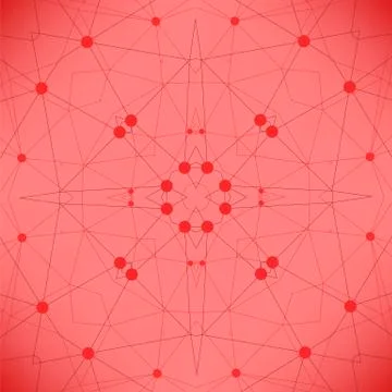 Red Technology Background with Particles Illustrazione stock
