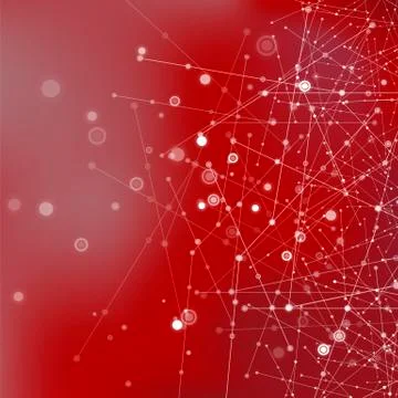 Red Technology Background with Particles Illustrazione stock