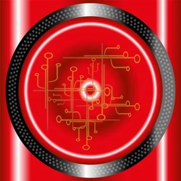 Red technology circle background Stock Illustration
