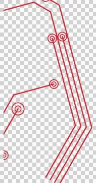 Red technology circuit pattern isolated PNG with transparent background Stock Photos