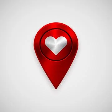 Red Technology GPS Map Pointer Stock Illustration