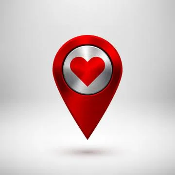 Red Technology GPS Map Pointer Stock Illustration