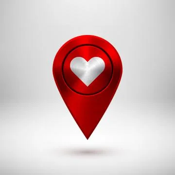 Red Technology GPS Map Pointer Stock Illustration