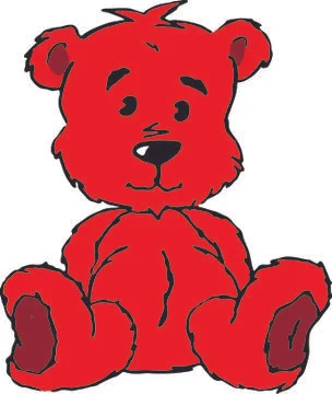 Red teddy bear Illustrazione stock