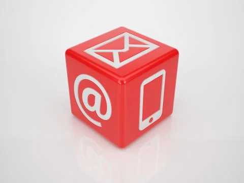 Red telecommunication cube Stock Illustration