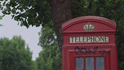 Red Telephone Box Stock Footage 93208813