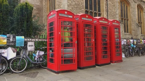 Red telephone box Stock Footage 127759831
