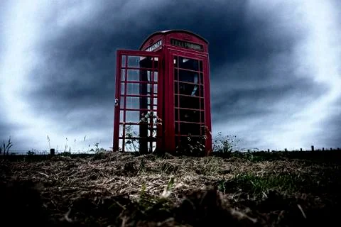 A red telephone box Stock Illustration