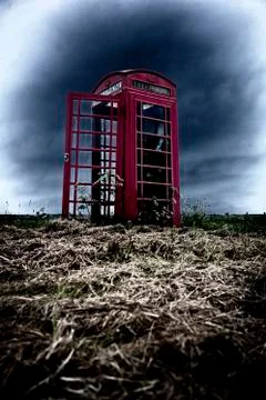 A red telephone box Stock Illustration