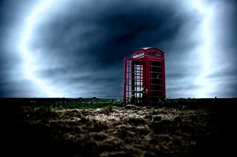 A red telephone box Stock Illustration