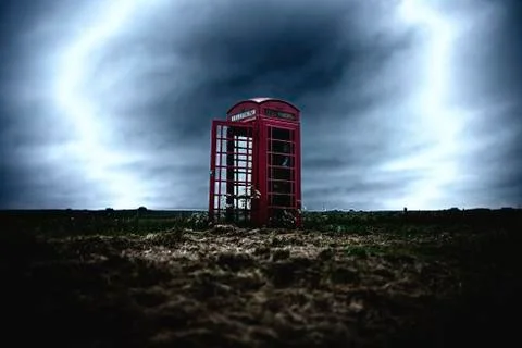 A red telephone box Stock Illustration