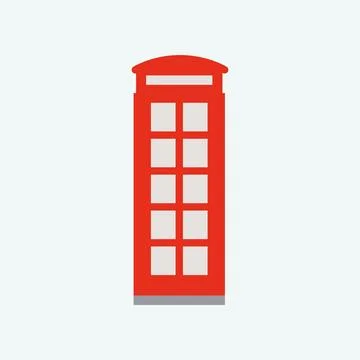 Red telephone box. Stock Illustration
