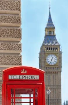 Red telephone box Stock Photos