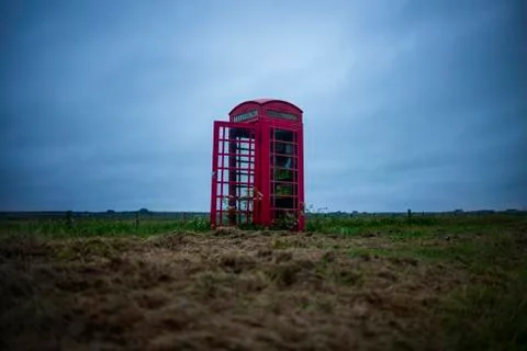 A red telephone box Stock Photos