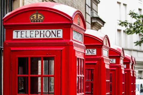 Red telephone box Stock Photos