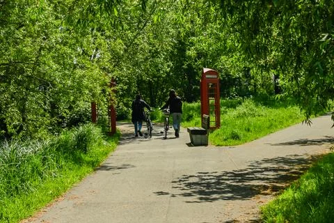 Red telephone box Stock Photos