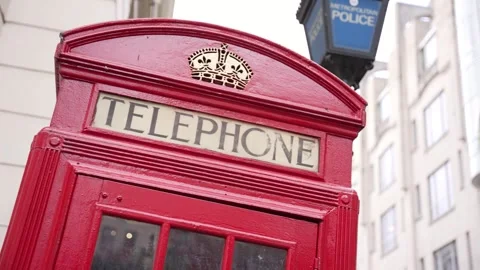 RED TELPHONE BOX Stock Footage 269300259