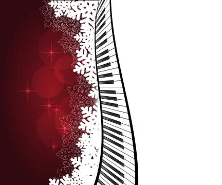 Red template with piano Stock Illustration