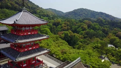 The Red Temple in Kyoto Stock Footage 166849491