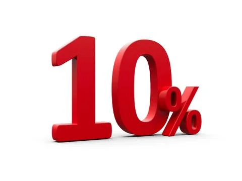 Red ten percent Stock Illustration