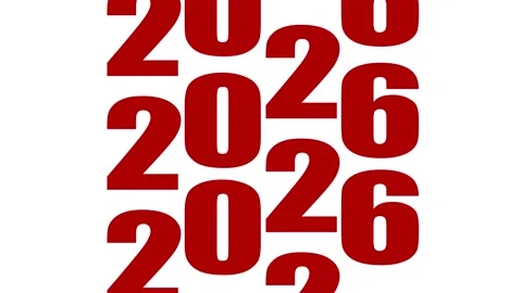 Red text 2026 animation background greeting celebration happy new year video. Stock Footage 323111879