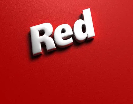 Red text 3D illustration placed on the blue cement floor. Stock Illustration