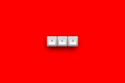 Red text on a 3d keyboard button with shadow concept series イラスト素材