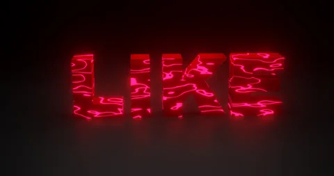 Red text "LIKE" with an animated texture Stock Footage 255610395